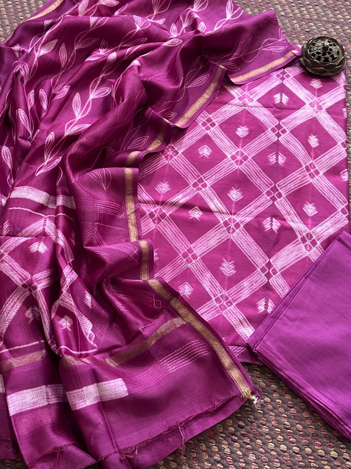 Shibori Maheshwari Silk Set